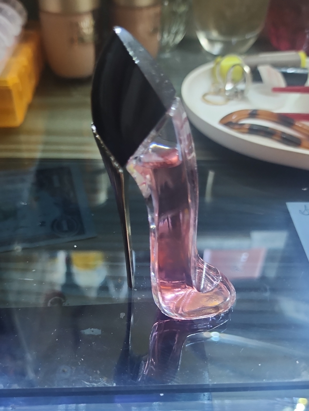 Pink Glass Stiletto Accent Perfume Bottle - Women Shoes Inspired